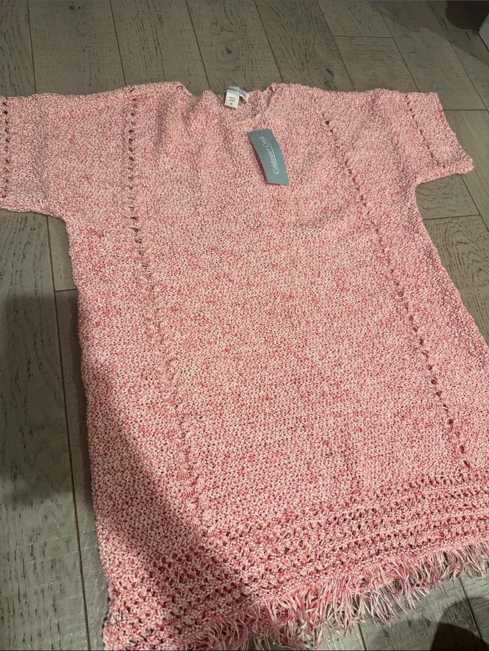 Coldwater Creek Coral Pink Textured Knit Top